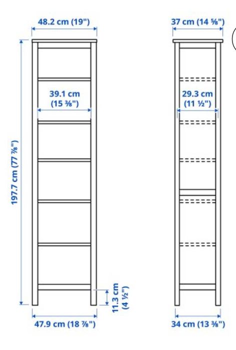 Библиотека IKEA Hemnes 197.7x48.2x37 см