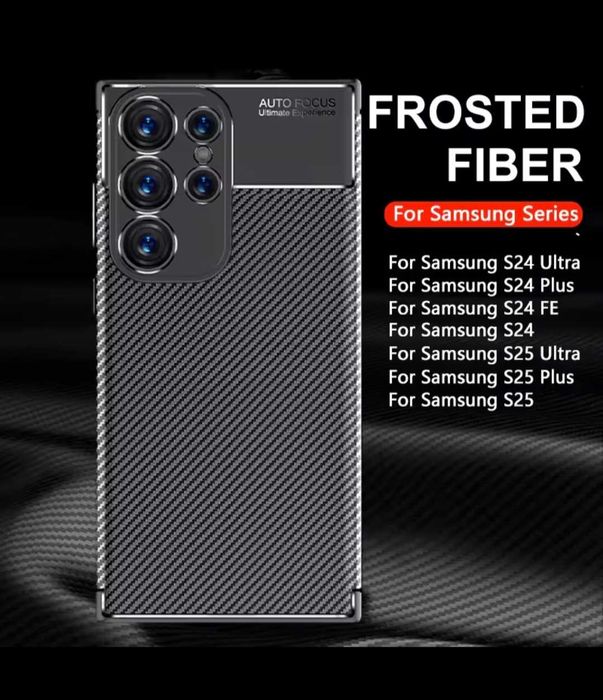 Set Samsung S24 S25 Plus / Ultra - Folie de Sticla + Husa Model Carbon