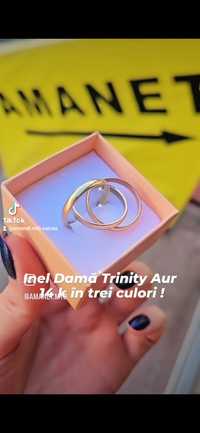 Inel Damă Aur în trei culori  14k - model Trinity - 8,30gr - marime 58