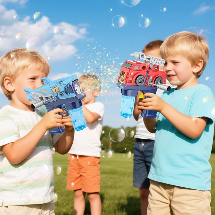 Jucărie masina de pompieri pistol cu bule de săpun