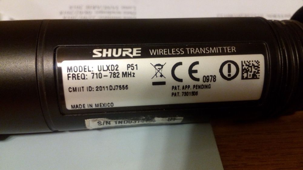 Microfon Shure ULX D2 Shure freq P51, 710-782 mhz