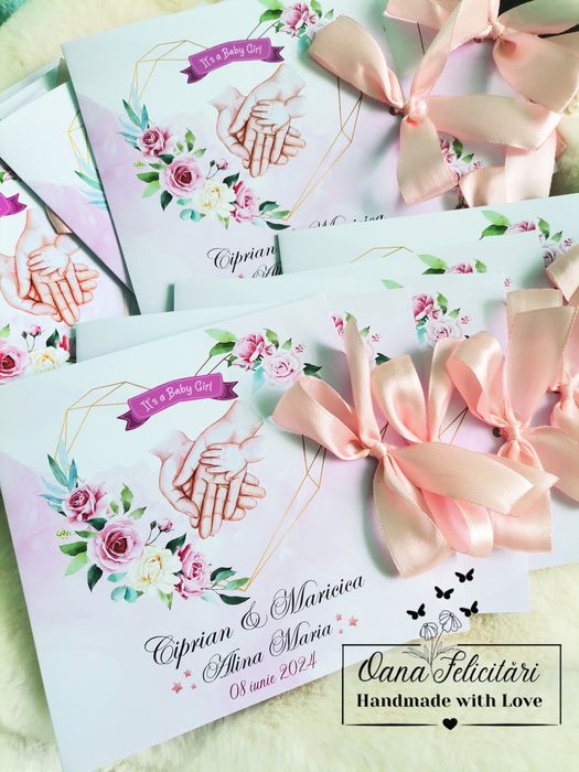 Invitații 2 în 1 nuntă și botez