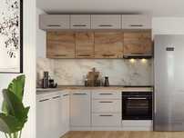 Set Mobila Bucatarie Colt Linea 180*220 Casmir / Stejar C32