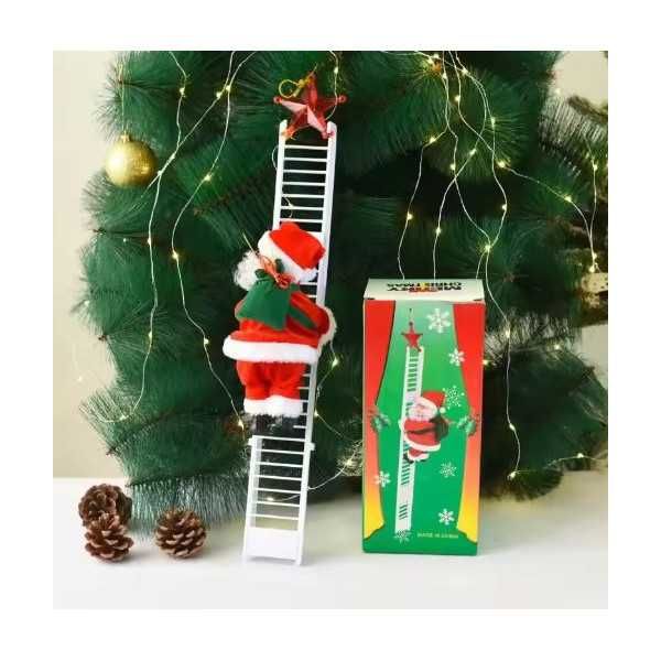 Катерещ се по стълба Дядо Коледа с музика движеща се коледна играчка