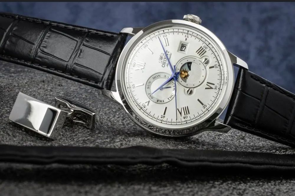 Ceas ORIENT Classic Sun and Moon RA-AK0802S30B; ORIGINAL,acte,sigilat.
