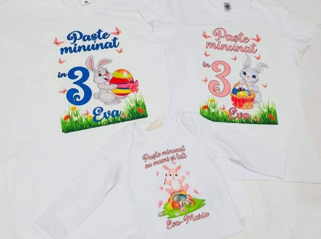 Tricouri personalizate pentru copii de paste , primul Paște in familie