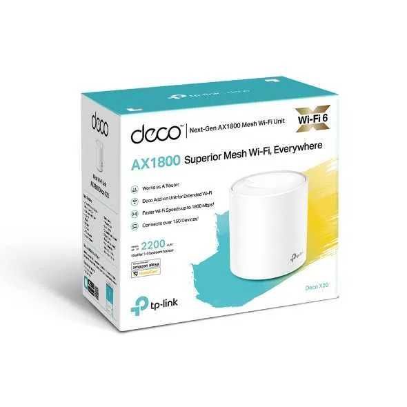 MESH система - TP-LINK Deco X20-AX1800 (1-pack) 2.4ghz + 5ghz WiFi 6