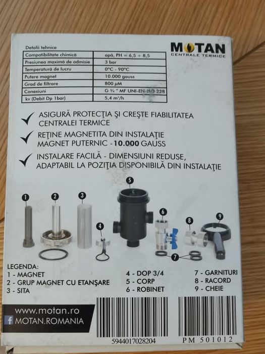 Filtru antimagnetita Motan NOU, cu 4 moduri de instalare
