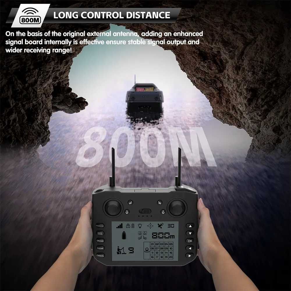 Лодка за Захранка V080 2025 New 800M 3KG 180 GPS Point Auto Return GPS