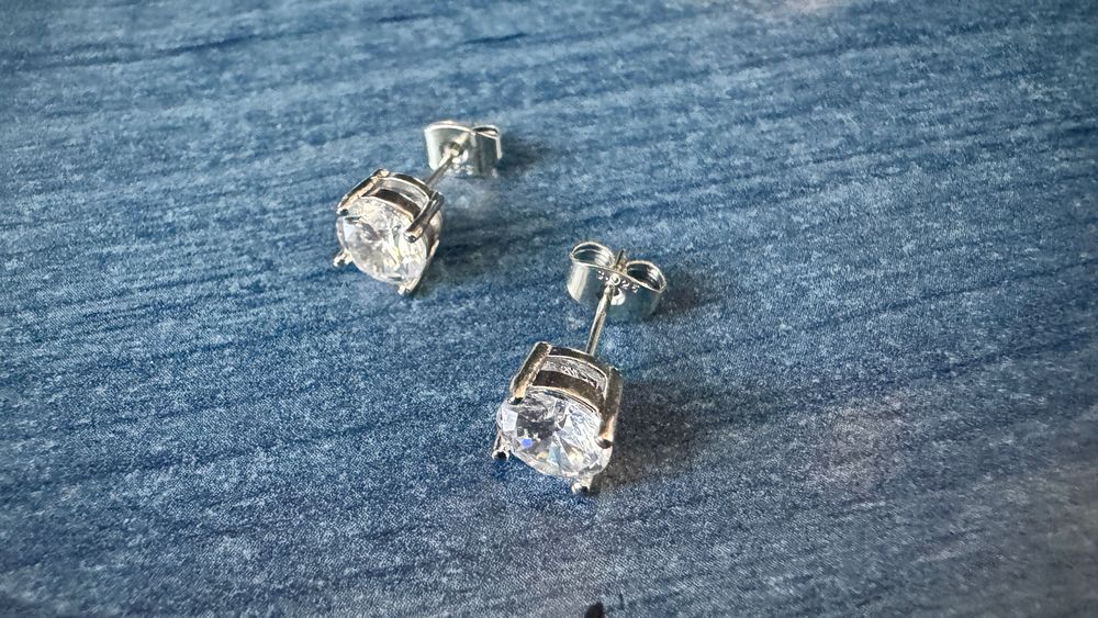 Cercei s 925 cubic zirconia argint 7 mm pereche NOI cz cercel piercing