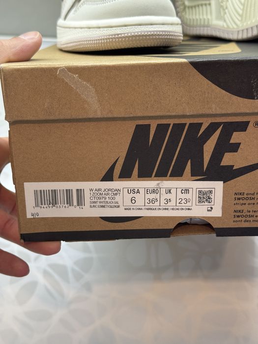 Jordan 1 High Zoom Air CMFT Summit White Black Обувки 36.5 Размер