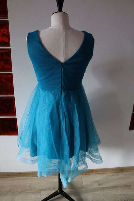 Rochie tulle albastra turcoaz 42