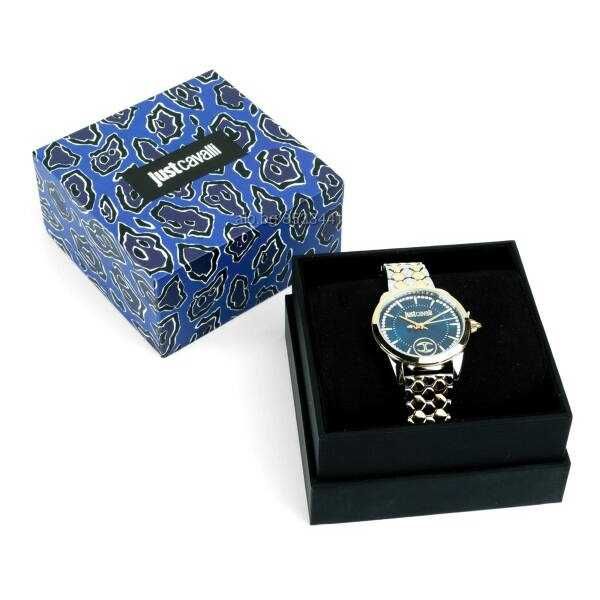 JUST CAVALLI – Дамски часовник "GOLD & SILVER – BLUE & CRYSTALS" нов