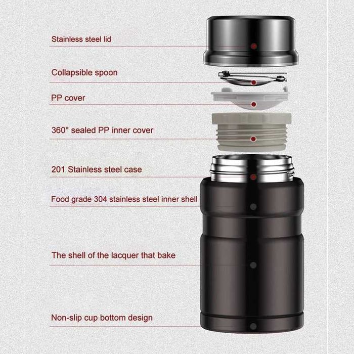 Термо Купа термос за храна за училище Без BPA * 6 часа * Стомана 500мл