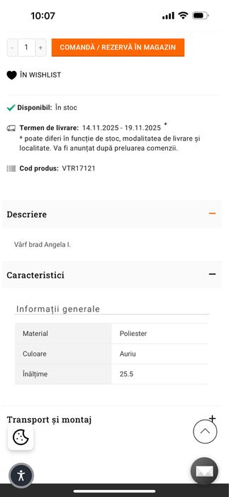 Varf de brad cu leduri