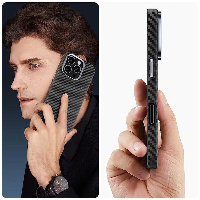 Калъф techsuit carbonhalo magsafe за iphone 17 pro max в черен цвят