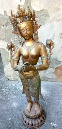 RARA!..Superbă sculptura sec 19 dansatoare hindusă orientala de dimens