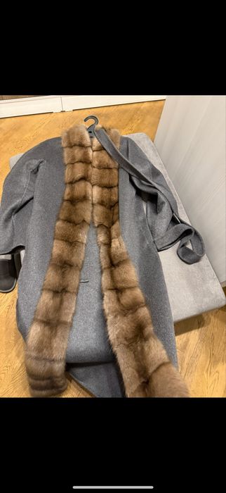 Furnari кашемировое пальто с мехом куницы