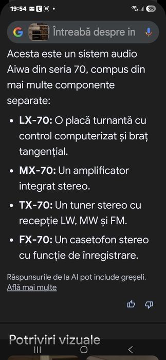 Sistem audio AIWA  MX70/LX70/TX70/FX70
