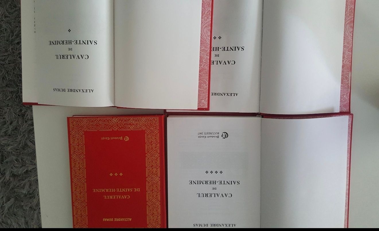 Set Cavalerul de Sainte Hermine, Prietenii Cărții, Dumas,4 vol,LUX