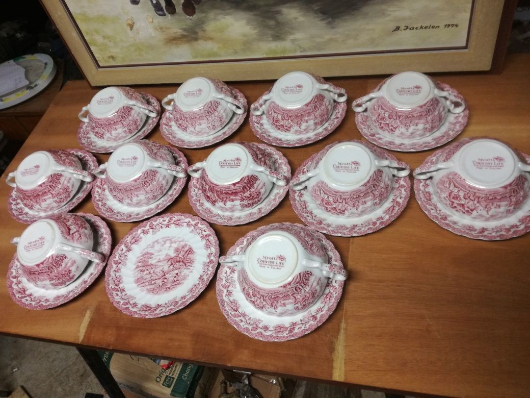 Myotts Country Life Staffordshire England 23броя порцеланов сервиз
