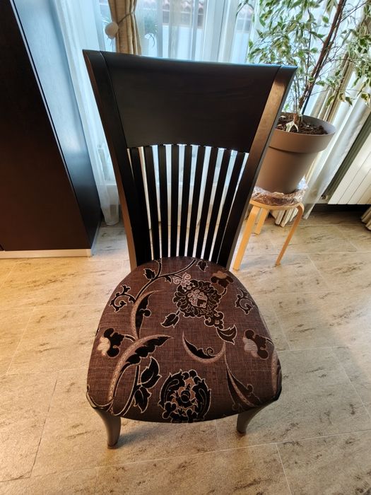 Трапезна маса и столове, разтегаема, масивно дърво, венге