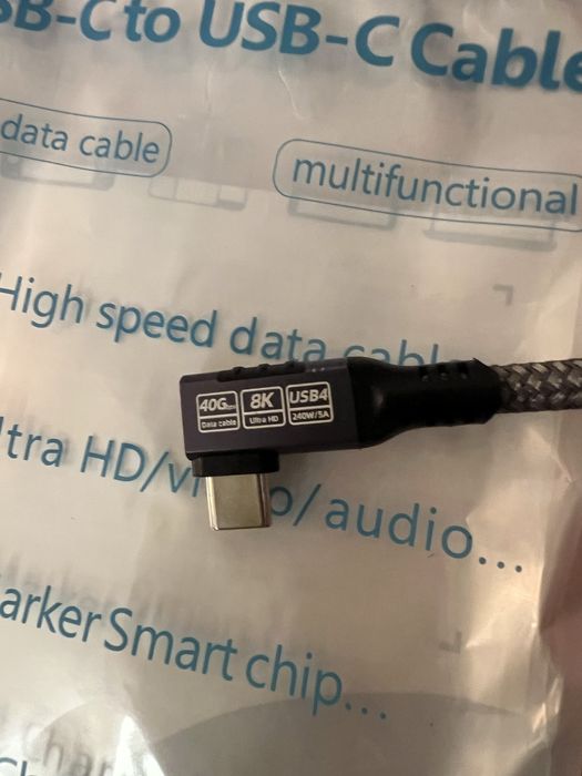 8K 40Gbps USB4 250W  кабел за SSD