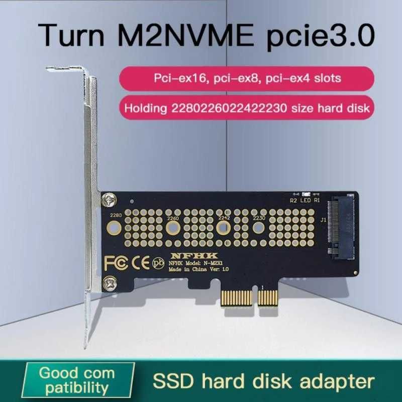 Преходник M.2 (M2) SSD NVME към PCI-E 3.0 x1 + Гаранция