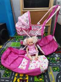 Количка за кукли + говореща кукла + порт бебе и чанта