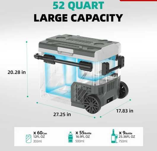 Alpicool ZGW51 хладилник / фризер за кола – 50L компресорен Двузонов