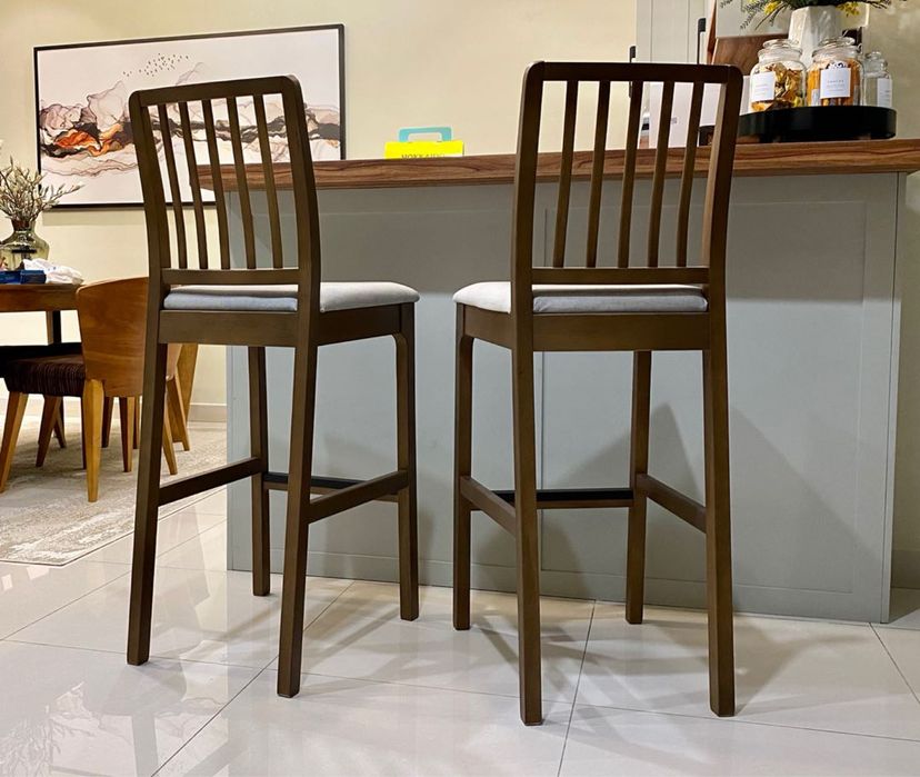 Scaune de bar lemn masiv cu inaltime sezut 63 cm