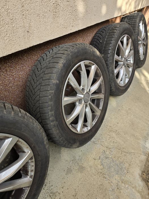 Vând roti cu jante Wolf Silver 16 inch cu cauciucuri de iarna Goodyear