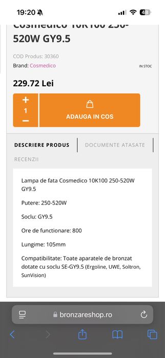 Cosmedico 10K100 250-520W GY9.5