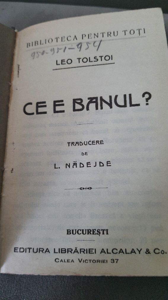 Dracul schiop-LeSage..Ce e  banul?-Leo Tolstoi..Edit.ALCALAY 1930 BPT