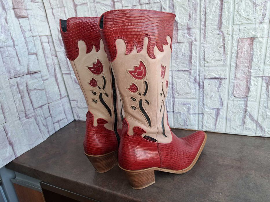 дамски каубойски ботуши,зимни обувки,боти на ток, Replay номер37