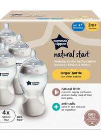НОВО Tommee Tippee Natural Start Anti-Colic Baby Bottle, 340 ml,3+