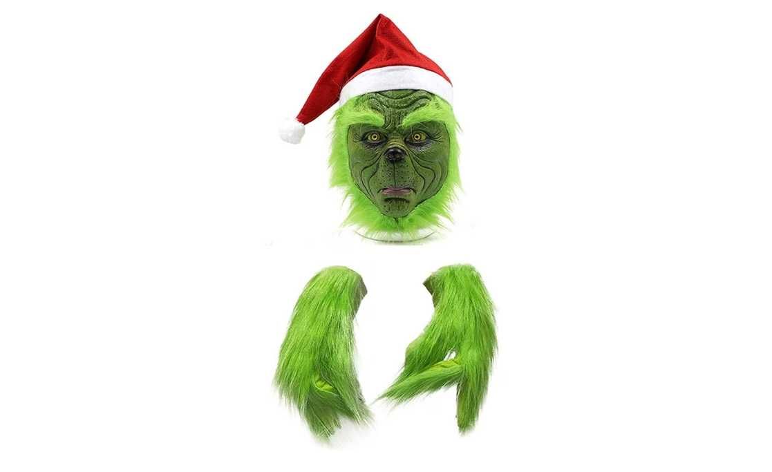 Masca Grinch manusi verde pentru Halloween Craciun petrecere bal