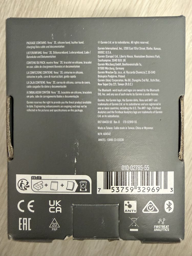 Garmin VENU 3S Smartwatch + Гаранция до 20.05.27 (20 Месеца) + 5 Каиш