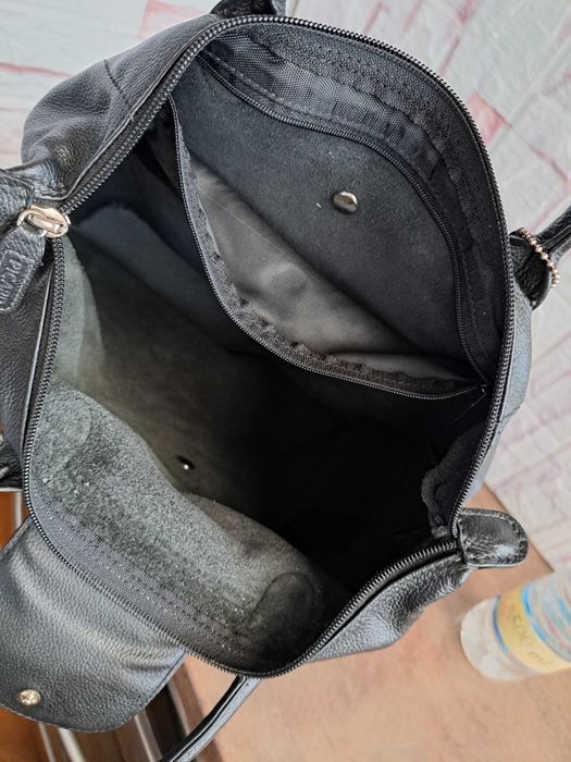 дамска чанта,черна кожена чанта PICARD-естествена кожа