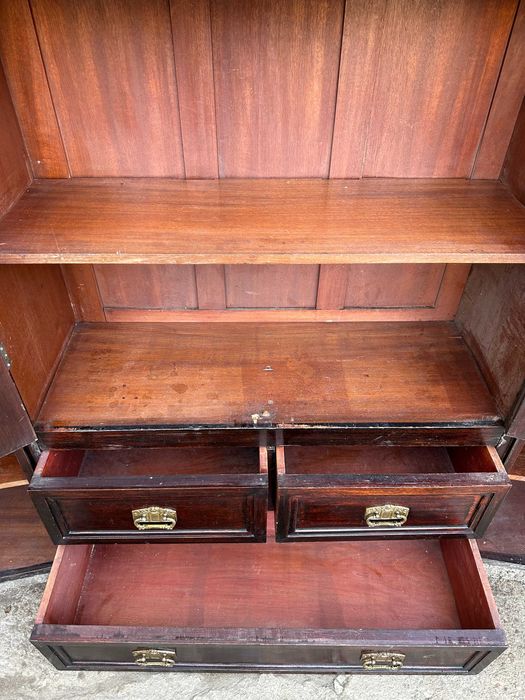 Biblioteca Vintage din Lemn Masiv stil ArtDeco; Vitrina; Dulap