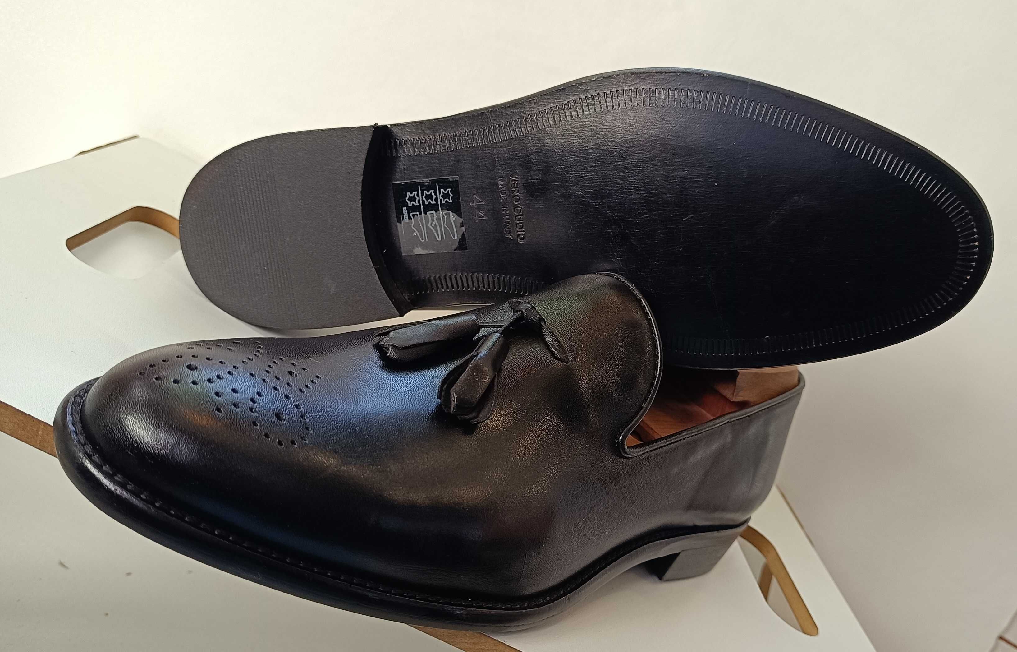 Pantofi loafer 44 tassel de lux VERSACE 1969 NOI piele naturala moale