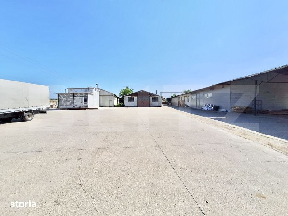 Teren industrial 4.150 mp cu 3 hale moderne cu utilitati,acces dublu s