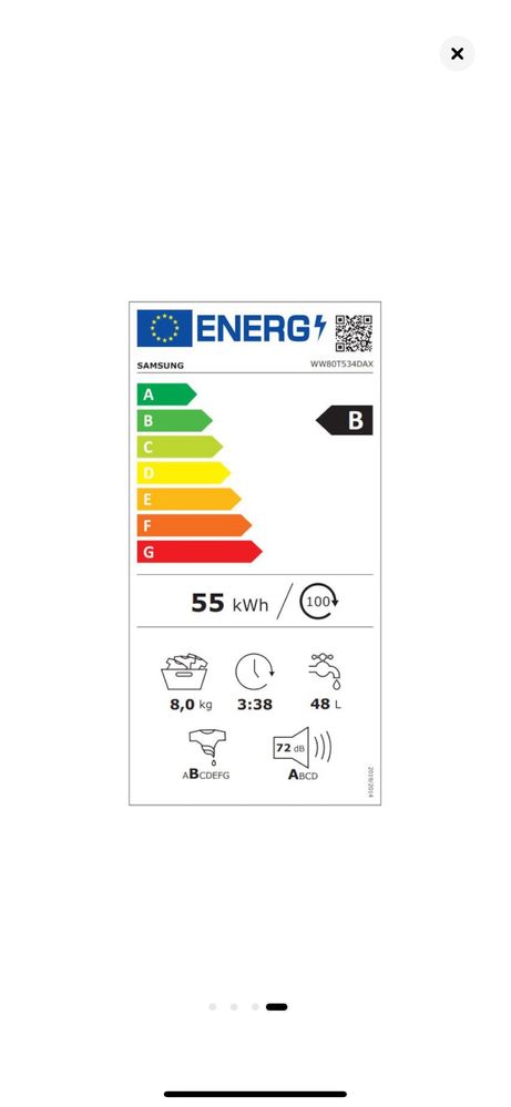 Пералня Samsung WW80T534DAX/S7