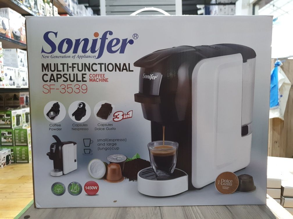 Кофемашина Sonifer 3в1 SF-3547 Nespresso, Dolce Gusto, Ground Coffee