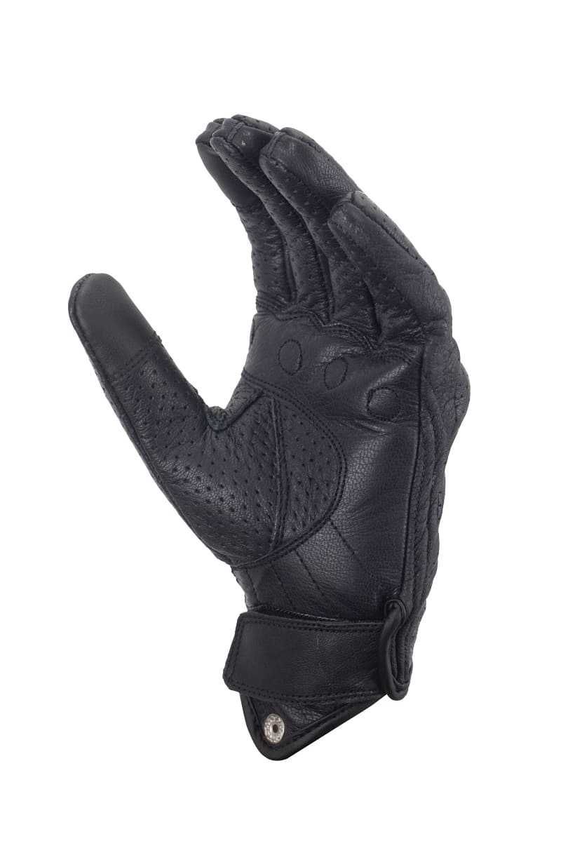 Manuși Moto din Piele Perforată cu Protecție Carbon, PES, Negru