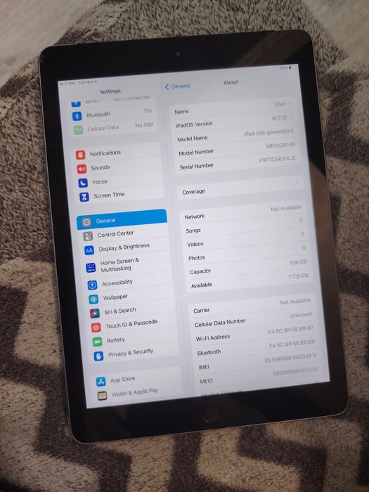 Ipad Apple 9.7"2017 5Th 128GB Display Original