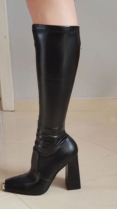 Cizme dama negre din piele ecologica