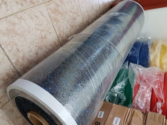 Настилка за Фитнес + 20% EPDM Дебелина 8 мм | Ролка - 12 кв.м - Синьо