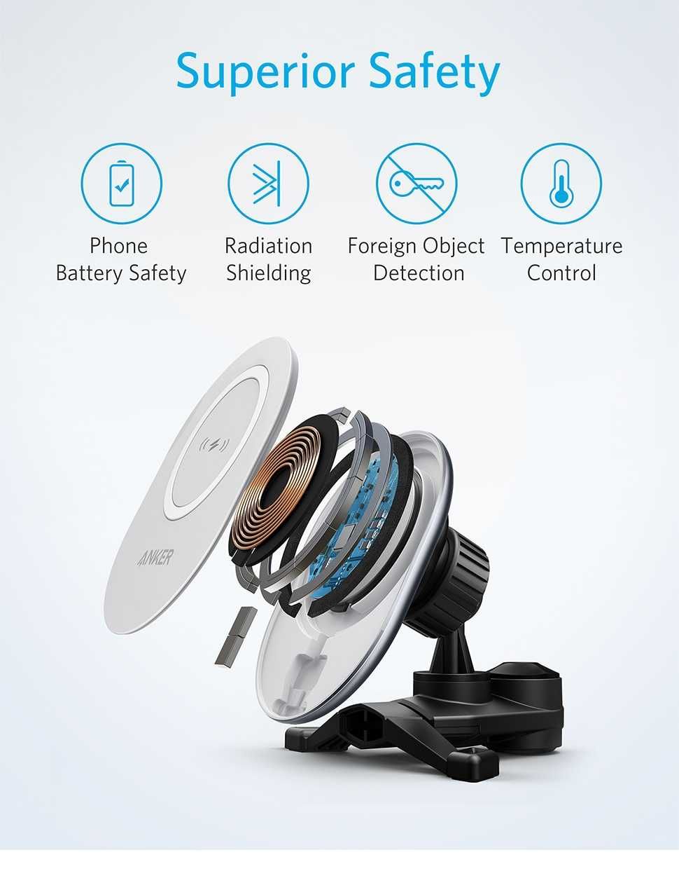 Anker PowerWave Магнитный Авто Держатель MagSafe iPhone 15 & 16 series