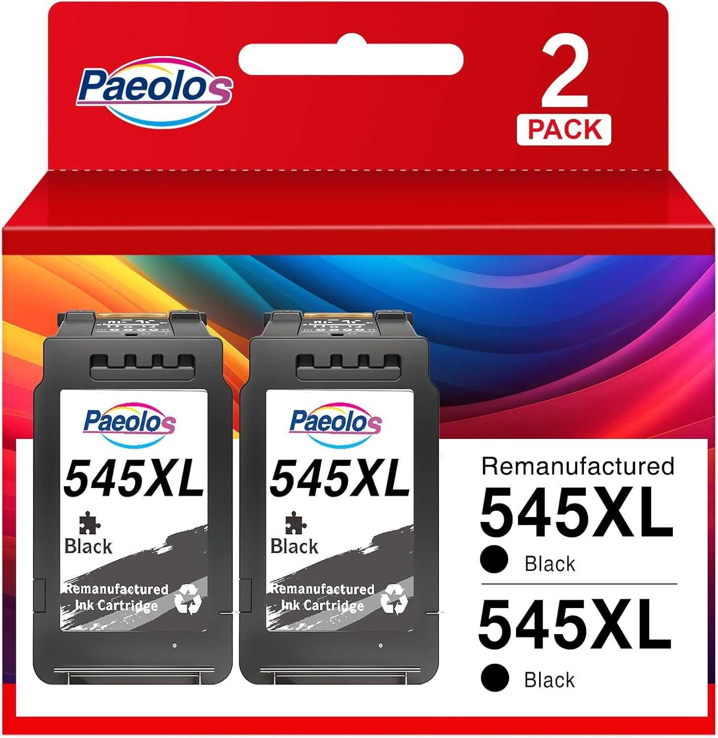 Мастилени касети Paeolos 545XL, 2 броя за Canon Pixma
